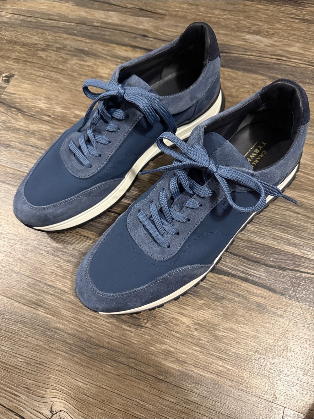 Charles Tyrwhitt | Low Top Lace Up Trainer Shoes Suede Blue size 9